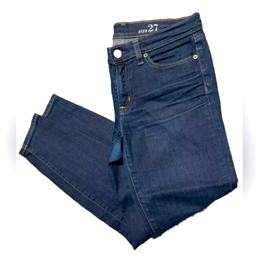 J Crew Toothpick Women's Jeans Size 27 Dark Wash Stretch Super‎ Skinny Leg - Picture 2 of 4